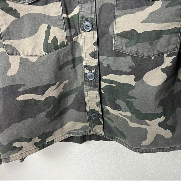 NWOT ATM Military Camo Jacket Khaki Cotton Minimalist Casual Women’s Large - Picture 9 of 14